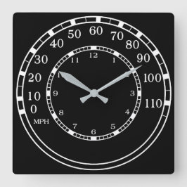 Figarobilt hastighetsmätarläge för svart bildskärm fyrkantig klocka