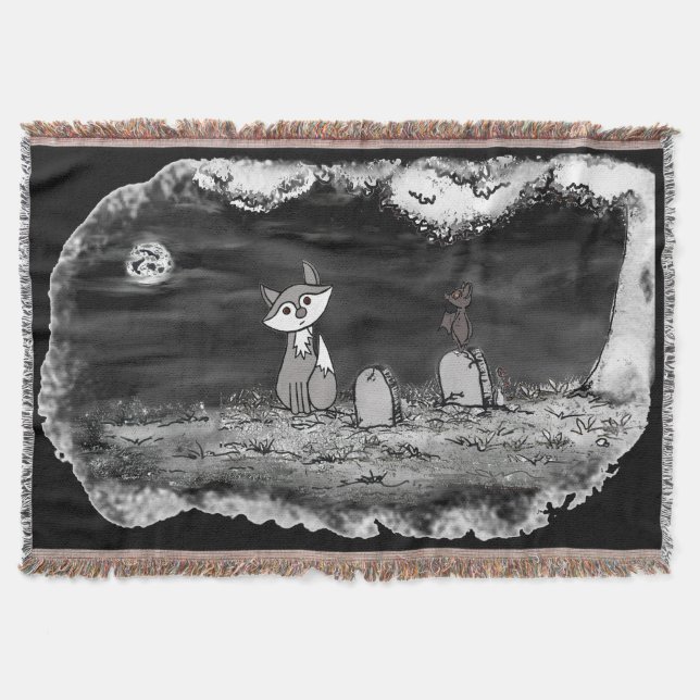 figdewdrop Fig & Blinky Graveyard Throw Blanket Filt (Framsidan)