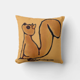 figdewdrop Squirrel sit Throw Pillow Kudde