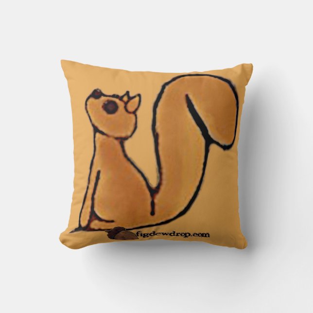 figdewdrop Squirrel sit Throw Pillow Kudde (Framsida)