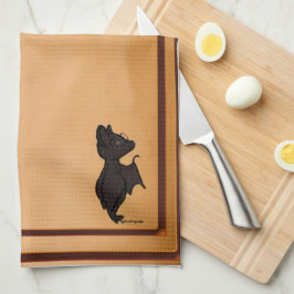 figdewdrops Blinky the Bat kitchen towel Kökshandduk