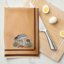 figdewdrops caterpillar mushrm brn kitchen towel