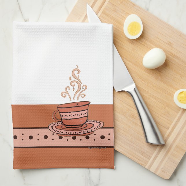 figdewdrops Orange Relax Cup kitchen towel Kökshandduk (Vikt i Fjärdedel)