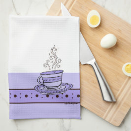 figdewdrops Violet Purple Relax Cup kitchen towel Kökshandduk