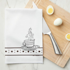 figdewdrops White Relax Cup kitchen towel Kökshandduk