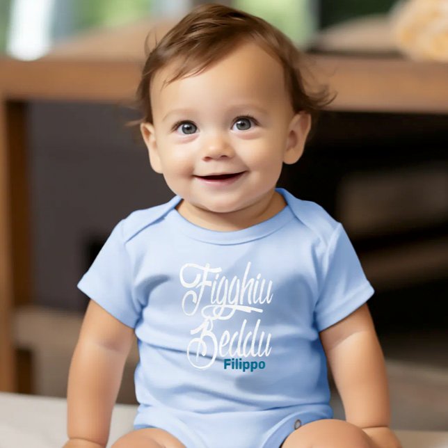Figghiu Beddu Baby Body T Shirt (Figghiu Beddu (Sicilian for handsome son) Baby Bodysuit Sicily heritage)