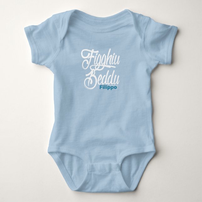 Figghiu Beddu Baby Bodydräkt T Shirt (Framsida)