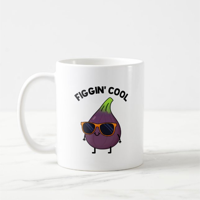 Figgin Coola Funny Fig Food Pun Kaffemugg (Vänster)