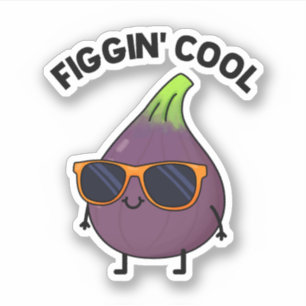 Figgin Coola Funny Fig Food Pun Klistermärken