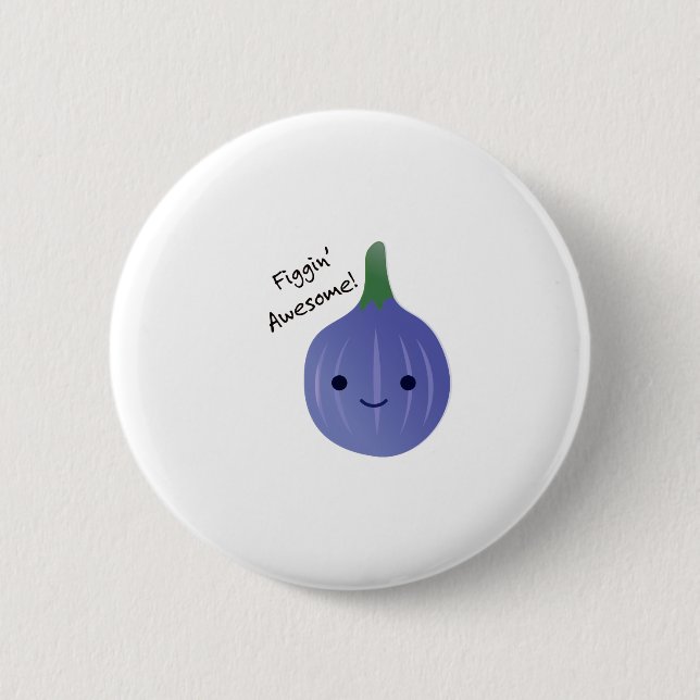 Figgin Fantastisk Cute Kawaii Fig Knapp (Framsida)