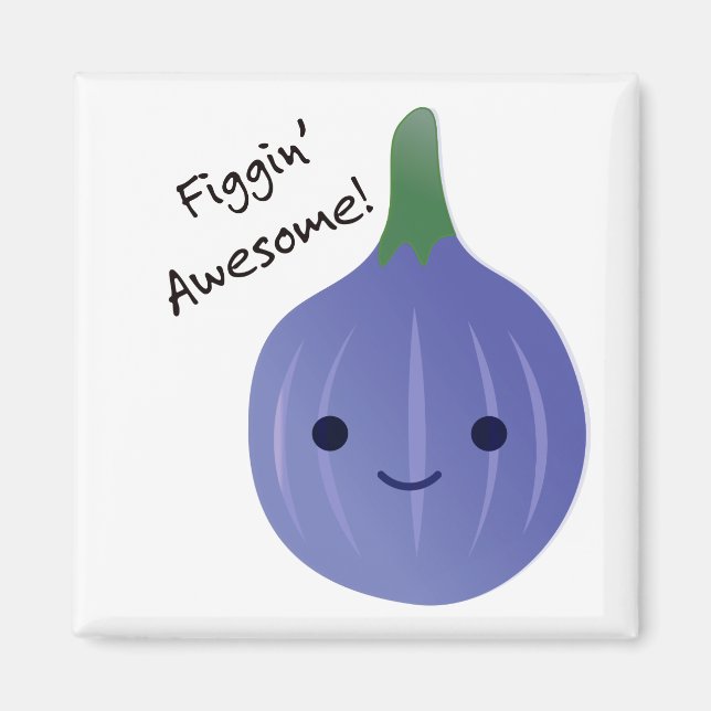 Figgin Fantastisk Fig Pun Magnet (Framsidan)