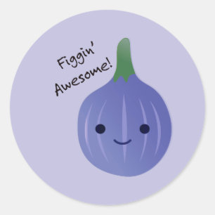 Figgin Fantastisk Fig Pun Runt Klistermärke