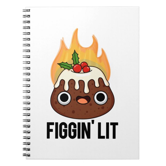 Figgin Lit Rolig Figgy Pudding Puns  Anteckningsbok (Framsidan)