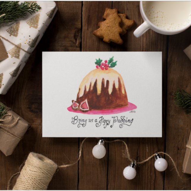 Figgy Pudding Recipe Cute Hand Drawn Kort (Skapare uppladdad)