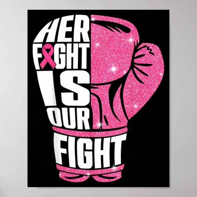Fight är Fight Bröstcancer Medvetenhet Boxning Poster (Framsidan)