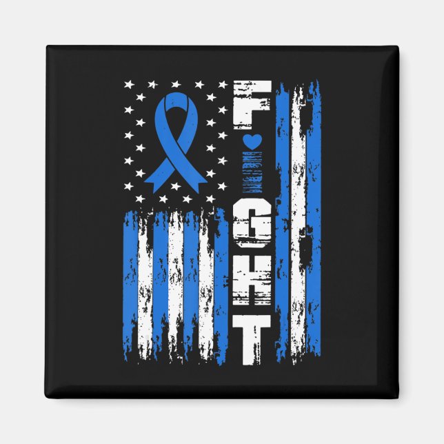 Fight Ataxi Awareness Patriotic USA American Flagg Magnet (Framsidan)