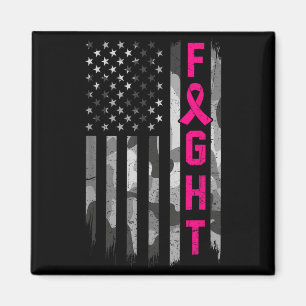Fight Bröstcancer Medvetenhet Warrior Flagga USA Magnet
