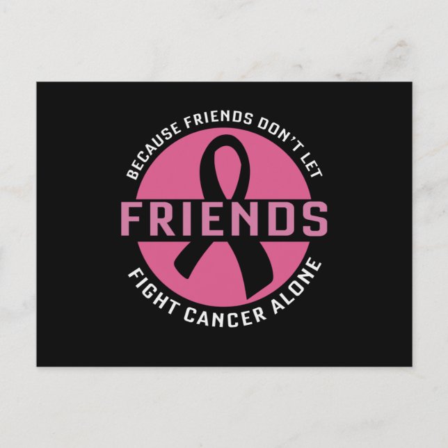 Fight Cancer Alone Friends Matching Breast Cancer Vykort (Framsida)