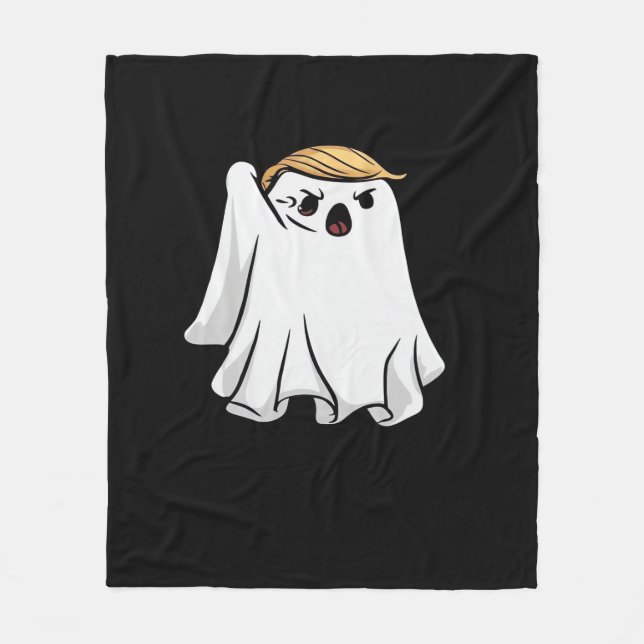 Fight Funny Halloween Trumpkin Fleecefilt (Framsidan)