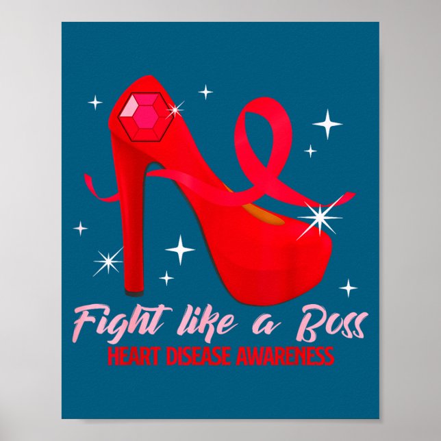 Fight Like A Boss Heart Health Heart Disease Aware Poster (Framsidan)