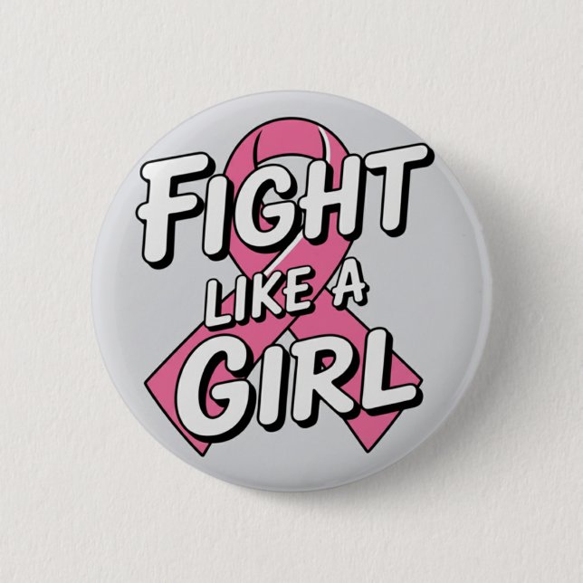 Fight Like a Girl | Breast Cancer Awareness Design Knapp (Framsida)