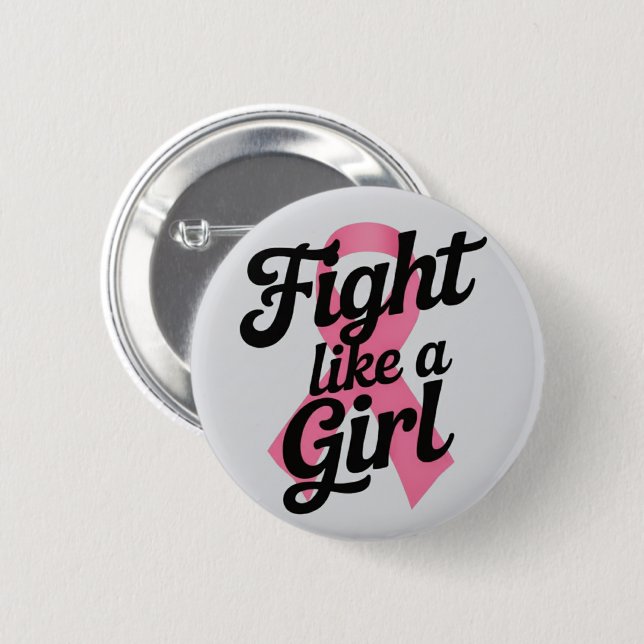 Fight Like a Girl | Breast Cancer Awareness Design Knapp (Framsida & baksida)