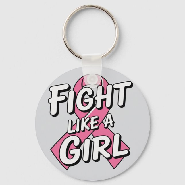 Fight Like a Girl | Breast Cancer Awareness Design Nyckelring (Framsida)