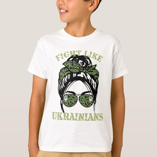 Fight Like Ukrainian 2  T Shirt (Framsida)
