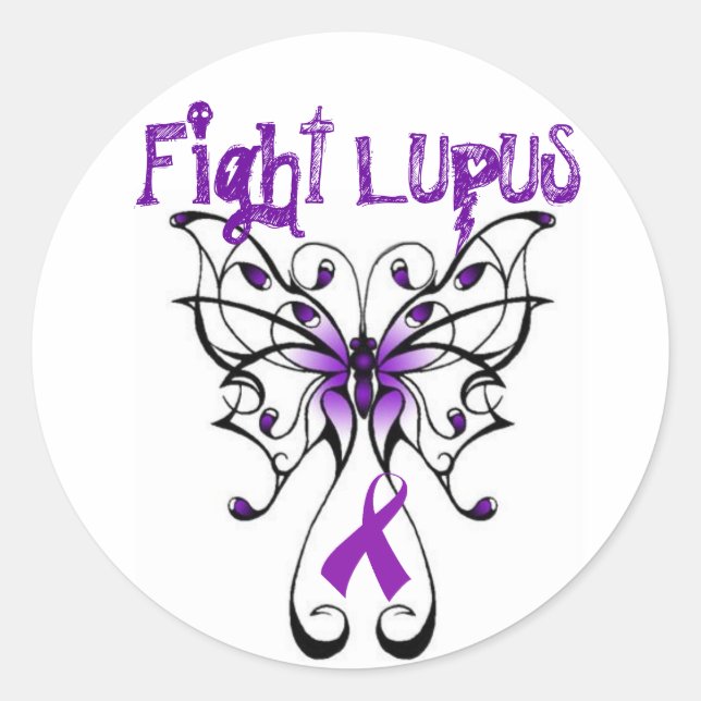 Fight Lupus Runt Klistermärke (Framsida)