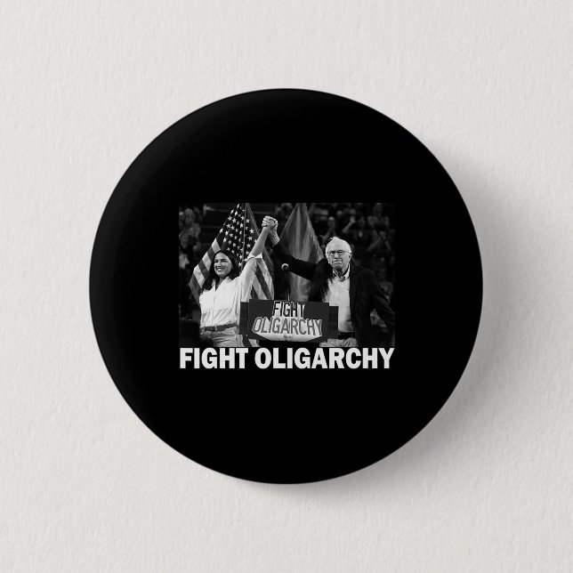 Fight Oligarchy Bernie Sanders And Aoc Freedom Us  Knapp (Framsida)