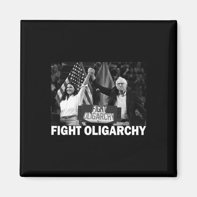 Fight Oligarchy Bernie Sanders And Aoc Freedom Us  Magnet (Framsidan)