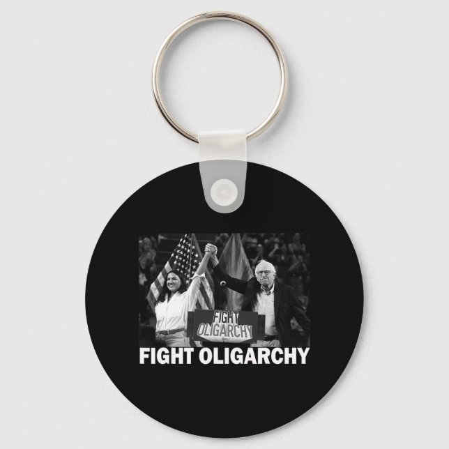 Fight Oligarchy Bernie Sanders And Aoc Freedom Us  Nyckelring (Framsida)