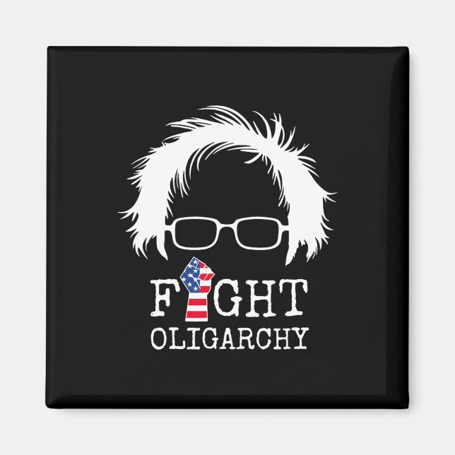 Fight Oligarchy Sanders And Aoc Freedom Us Anti Tr Magnet (Framsidan)