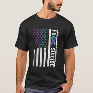 Fight Suicide Awareness And Prevention American Fl T Shirt