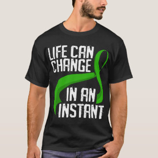 Fight TBI Warrior Grönt Ribbon Traumatic Survivor T Shirt