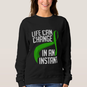 Fight Tbi Warrior Grönt Ribbon Traumatic Survivor T Shirt