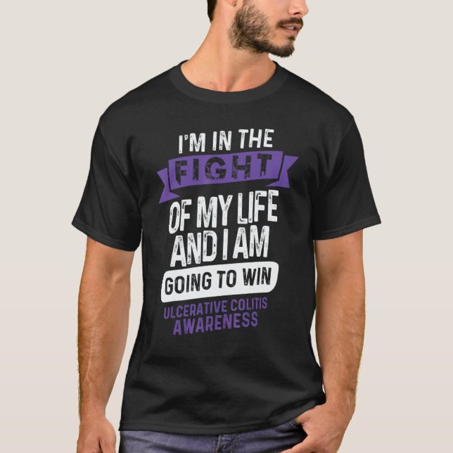Fight to Win Ulcerative Colitis Awareness Supporte T Shirt (Framsida)