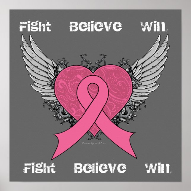 Fight Tro Win - Poster av bröstcancer (Framsidan)