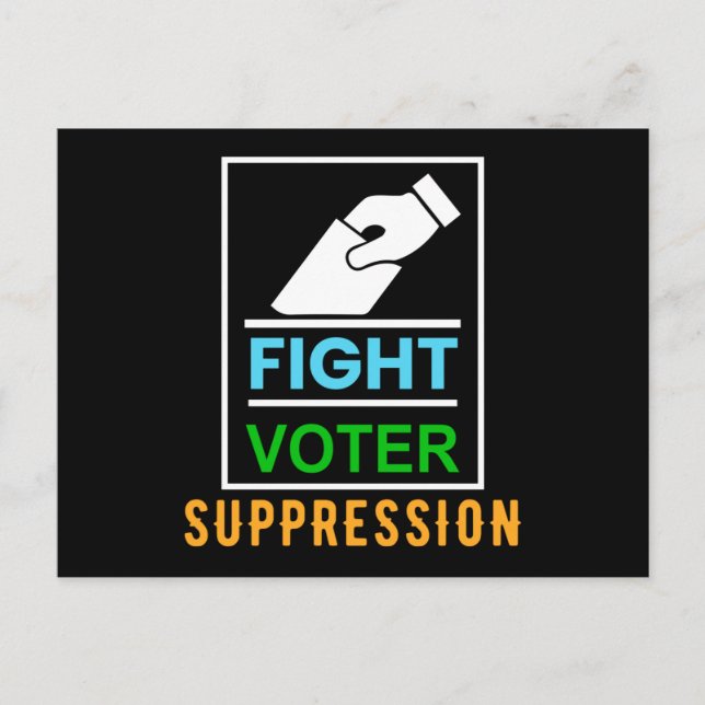 Fight Voter Suppression - Election Design Vykort (Framsida)