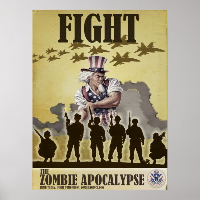 Fight Zombie Apocalypse Poster (Framsidan)