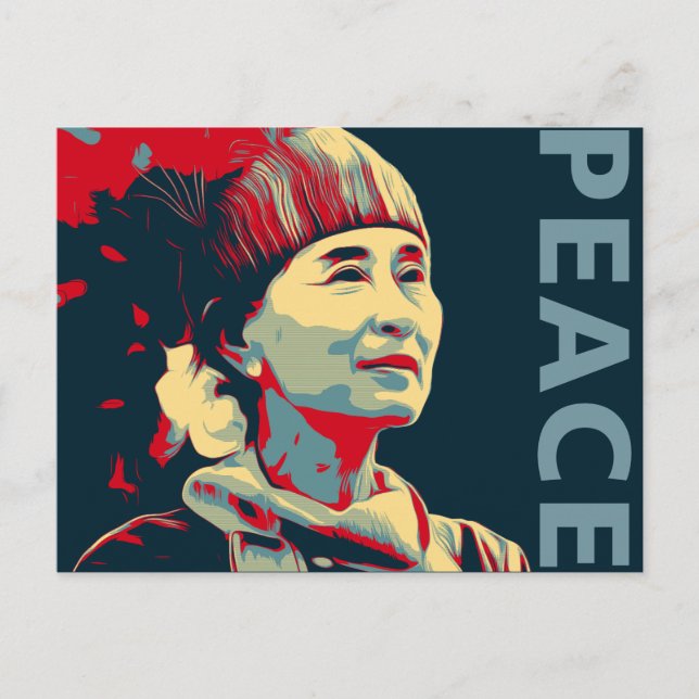 FIGHTER - Aung San Suu Kyi | Anpassningsbar vykort (Framsida)