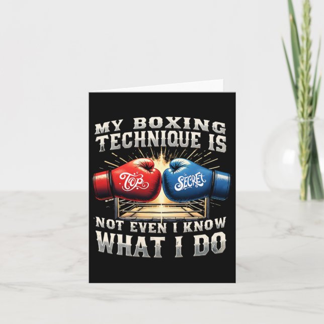 Fighter Boxing Glove - Funny Gym Quote - Retro Bo Kort (Framsida)