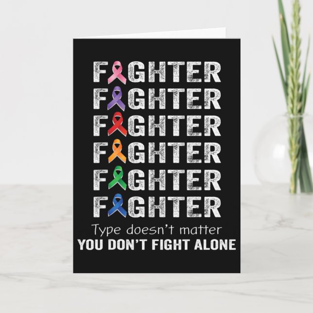 Fighter Cancer Överlevande Medvetenhet Världscance Kort (Framsida)