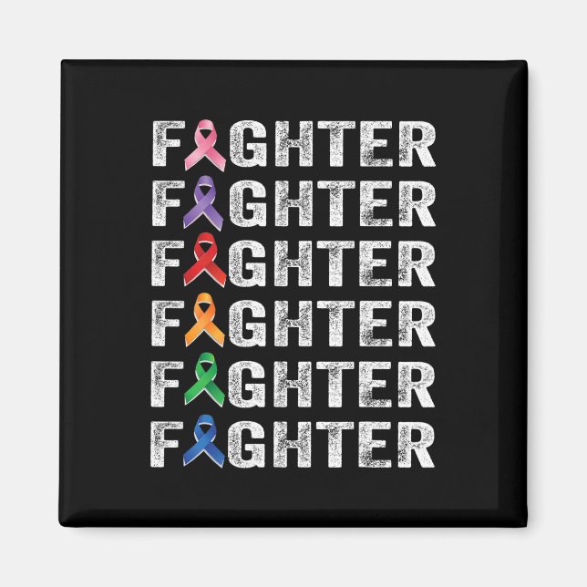 Fighter Cancer Överlevande Medvetenhet Världscance Magnet (Framsidan)