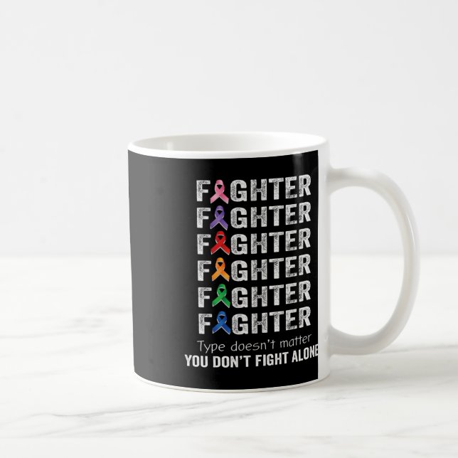 Fighter Canceröverlevare Medvetenhet Världscancerd Kaffemugg (Höger)