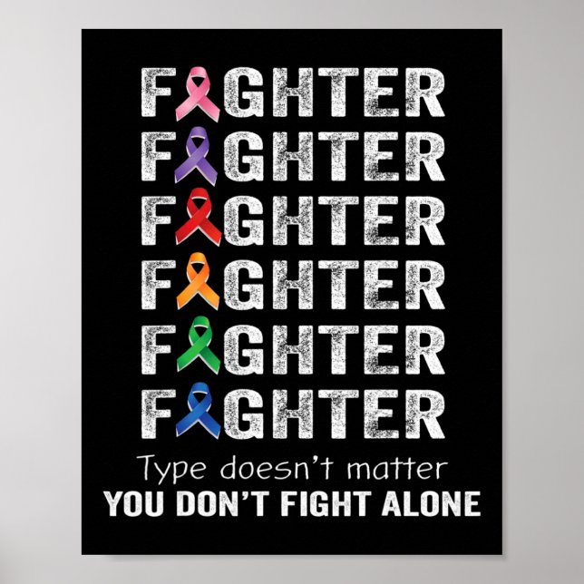 Fighter Canceröverlevare Medvetenhet Världscancerd Poster (Framsidan)