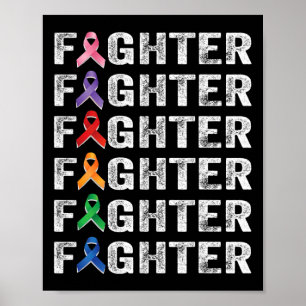 Fighter Canceröverlevare Medvetenhet Världscancerd Poster