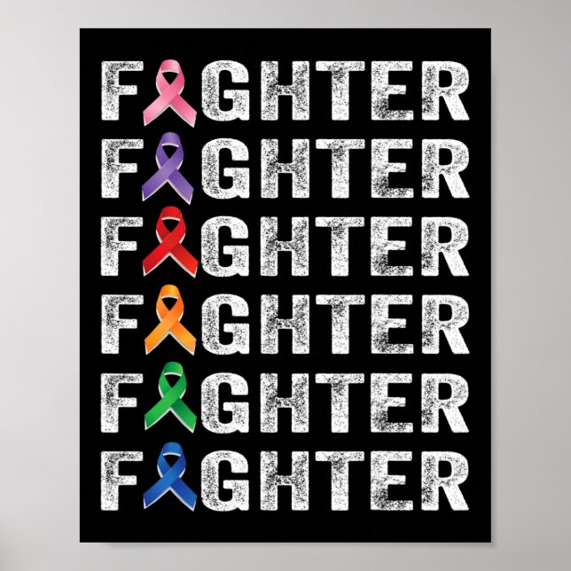 Fighter Canceröverlevare Medvetenhet Världscancerd Poster (Framsidan)
