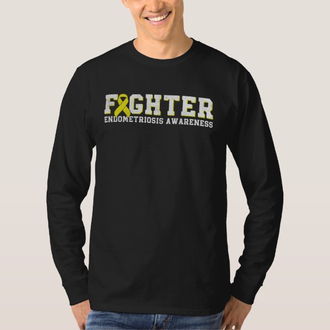 Fighter Endometriosis Awareness Month Ribbon Endo  T Shirt (Framsida)