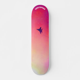 Fighter Flygplan, Röda Himlar Mini Skateboard Bräda 18,5 Cm